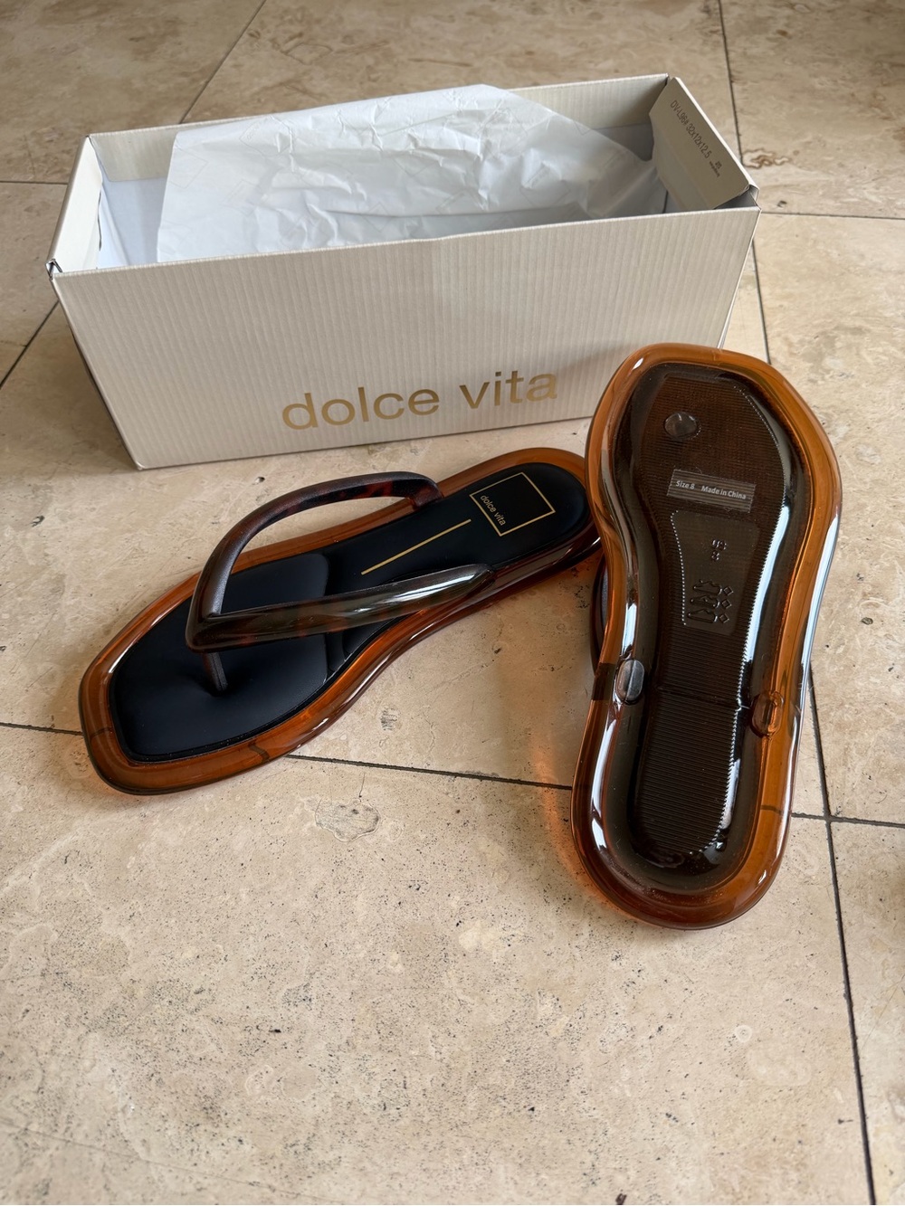 Dolce Vita Jozey Tortoise Jelly Sandals Size 8 NWT - Picture 3 of 8